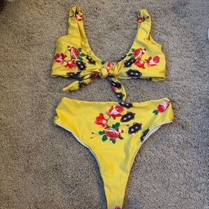 Yellow Floral Bikini Set